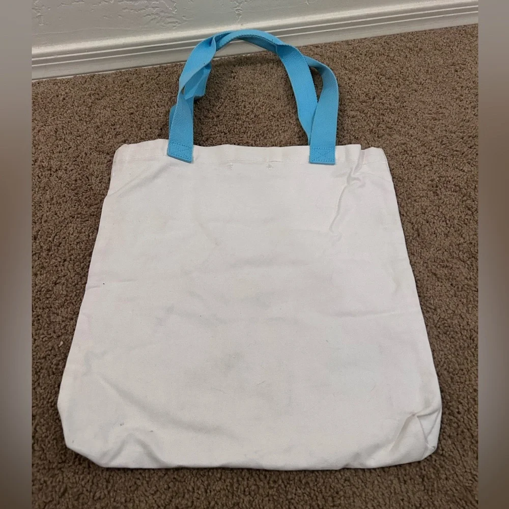 NWOT Roxy Vintage Tote with Blue Handles and Floral Design - Picture 4 of 6